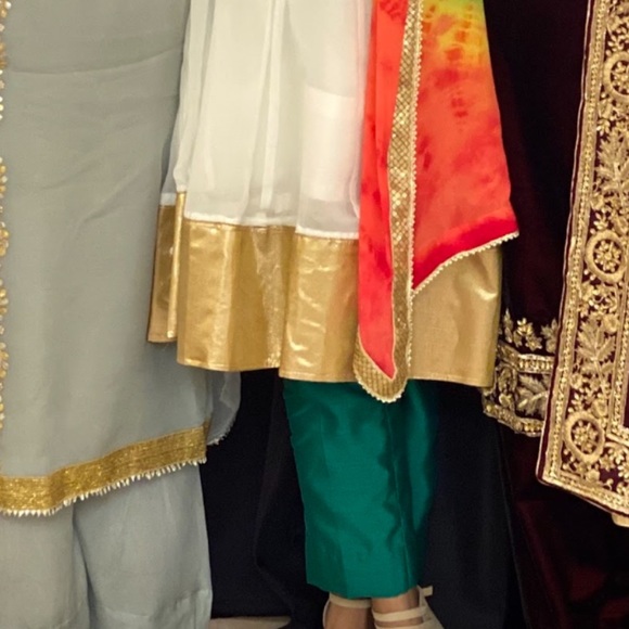 Selling White Anarkali w/ pants and chunni/ dupatta. Pictured in the middle - Picture 4 of 6